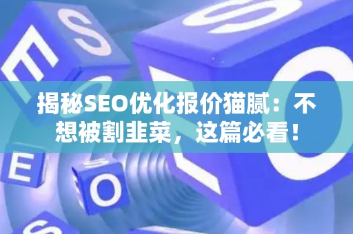 揭秘SEO优化报价猫腻：不想被割韭菜，这篇必看！
