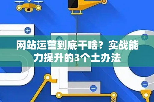 网站运营到底干啥？实战能力提升的3个土办法