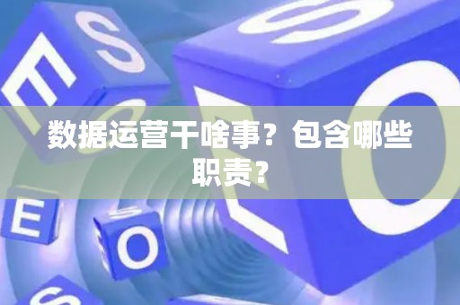 数据运营干啥事？包含哪些职责？