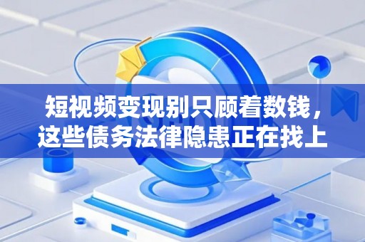 短视频变现别只顾着数钱，这些债务法律隐患正在找上门
