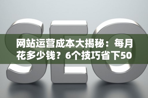 网站运营成本大揭秘：每月花多少钱？6个技巧省下50%费用